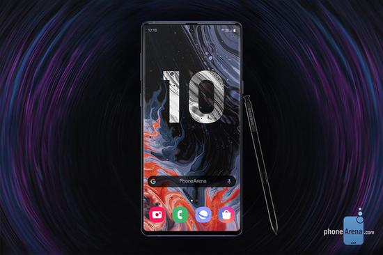 三星Note10渲染图曝光：居中打孔，后置四摄镜头